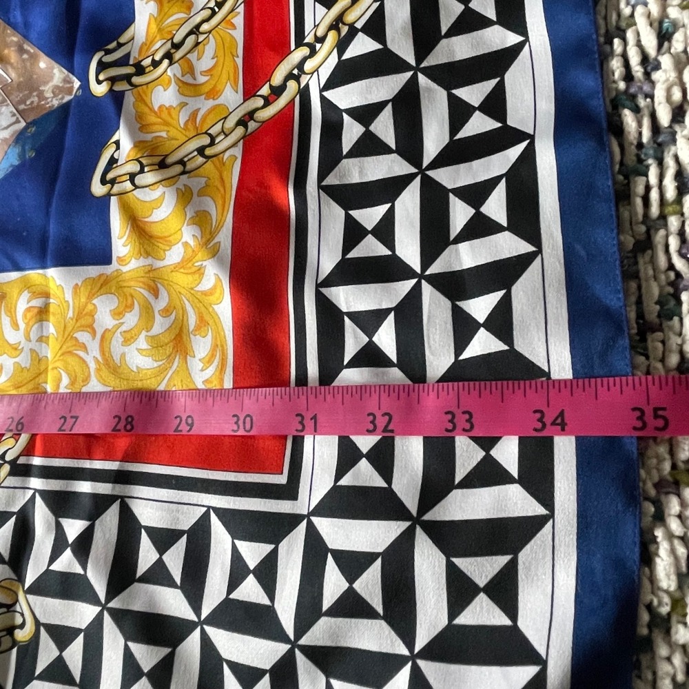 Jafra Cosmetics Scarf Temps Fugit Adorisse Italian Iverson Designer Blue Vintage - Picture 11 of 12